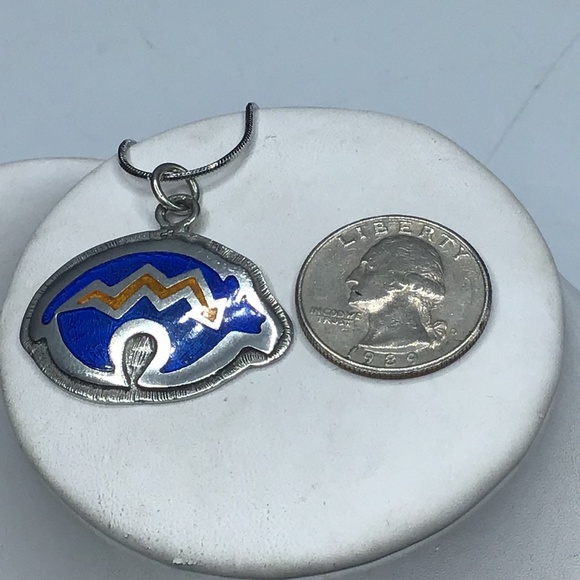 🌺Vintage Native American Sterling & Enamel Necklace - Picture 16 of 16